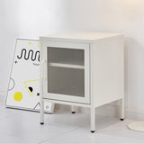 NNEDSZ Mini Mesh Door Storage Cabinet Organizer Bedside Table White