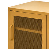 NNEDSZ Mini Mesh Door Storage Cabinet Organizer Bedside Table Yellow