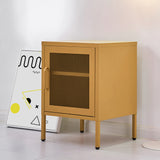 NNEDSZ Mini Mesh Door Storage Cabinet Organizer Bedside Table Yellow