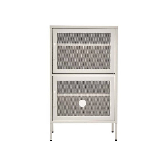 NNEDSZ Double Mesh Door Storage Cabinet Organizer Bedroom White