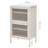 NNEDSZ Double Mesh Door Storage Cabinet Organizer Bedroom White