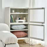 NNEDSZ Double Mesh Door Storage Cabinet Organizer Bedroom White