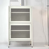 NNEDSZ Double Mesh Door Storage Cabinet Organizer Bedroom White