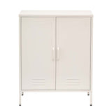 NNEDSZ Sweetheart Metal Locker Storage Shelf Organizer Cabinet Buffet Sideboard White