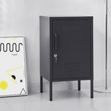 NNEDSZ Mini Metal Locker Storage Shelf Organizer Cabinet Bedroom Black