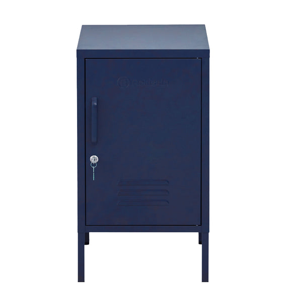 NNEDSZ Mini Metal Locker Storage Shelf Organizer Cabinet Bedroom Blue