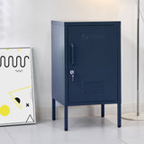NNEDSZ Mini Metal Locker Storage Shelf Organizer Cabinet Bedroom Blue