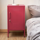 NNEDSZ Mini Metal Locker Storage Shelf Organizer Cabinet Bedroom Pink
