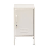NNEDSZ Mini Metal Locker Storage Shelf Organizer Cabinet Bedroom White