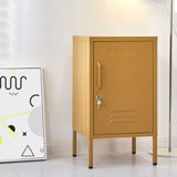 NNEDSZ Mini Metal Locker Storage Shelf Organizer Cabinet Bedroom Yellow