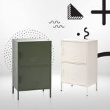 NNEDSZ Double Storage Cabinet Shelf Organizer Bedroom Green