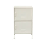 NNEDSZ Double Storage Cabinet Shelf Organizer Bedroom White