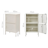 NNEDSZ Double Storage Cabinet Shelf Organizer Bedroom White