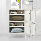 NNEDSZ Double Storage Cabinet Shelf Organizer Bedroom White