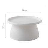 NNEDSZ Coffee Table Mushroom Nordic Round Large Side Table 70CM White