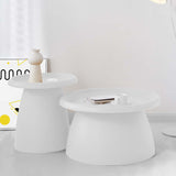 NNEDSZ Coffee Table Mushroom Nordic Round Large Side Table 70CM White