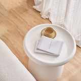 NNEDSZ Coffee Table Mushroom Nordic Round Small Side Table 50CM White