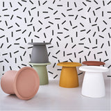 NNEDSZ Coffee Table Mushroom Nordic Round Small Side Table 50CM White