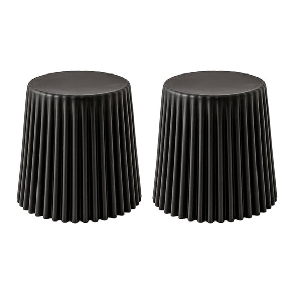 NNEDSZ Set of 2 Cupcake Stool Plastic Stacking Stools Chair Outdoor Indoor Black