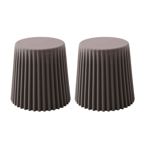 NNEDSZ Set of 2 Cupcake Stool Plastic Stacking Stools Chair Outdoor Indoor Grey