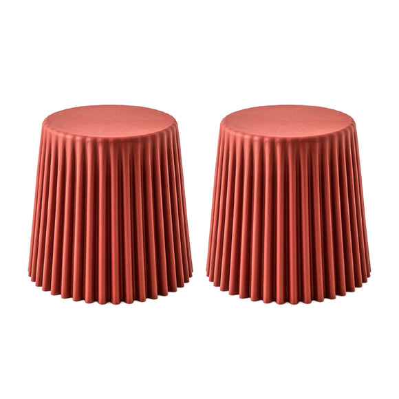 NNEDSZ Set of 2 Cupcake Stool Plastic Stacking Stools Chair Outdoor Indoor Red