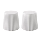 NNEDSZ Set of 2 Cupcake Stool Plastic Stacking Stools Chair Outdoor Indoor White