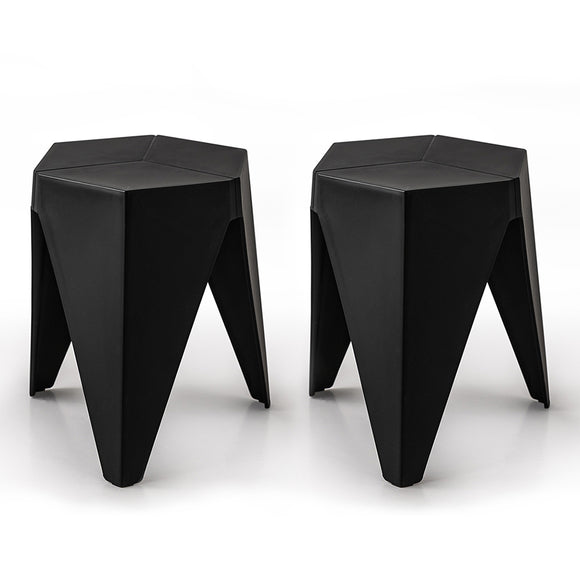 NNEDSZ Set of 2 Puzzle Stool Plastic Stacking Stools Chair Outdoor Indoor Kitchen Dining