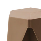NNEDSZ Set of 2 Puzzle Stool Plastic Stacking Stools Chair Outdoor Indoor Brown