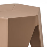 NNEDSZ Set of 2 Puzzle Stool Plastic Stacking Stools Chair Outdoor Indoor Brown