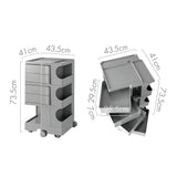 NNEDSZ Bedside Table Side Tables Nightstand Organizer Replica Boby Trolley 5Tier Grey