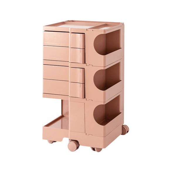 NNEDSZ Bedside Table Side Tables Nightstand Organizer Replica Boby Trolley 5Tier Pink