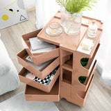 NNEDSZ Bedside Table Side Tables Nightstand Organizer Replica Boby Trolley 5Tier Pink