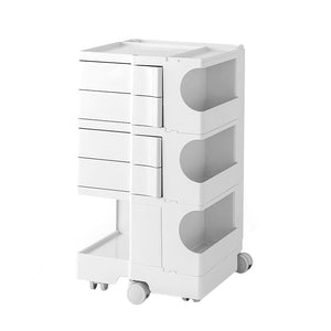 NNEDSZ Bedside Table Side Tables Nightstand Organizer Replica Boby Trolley 5Tier White