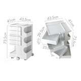 NNEDSZ Bedside Table Side Tables Nightstand Organizer Replica Boby Trolley 5Tier White