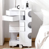 NNEDSZ Bedside Table Side Tables Nightstand Organizer Replica Boby Trolley 5Tier White