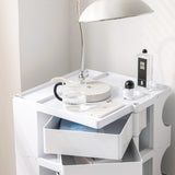 NNEDSZ Bedside Table Side Tables Nightstand Organizer Replica Boby Trolley 5Tier White