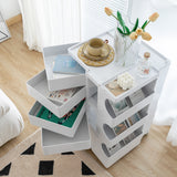 NNEDSZ Bedside Table Side Tables Nightstand Organizer Replica Boby Trolley 5Tier White