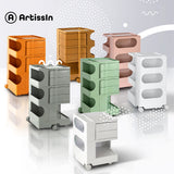 NNEDSZ Bedside Table Side Tables Nightstand Organizer Replica Boby Trolley 5Tier White