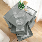 NNEDSZ Bedside Table Side Tables Nightstand Organizer Replica Boby Trolley 3Tier Grey
