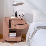 NNEDSZ Bedside Table Side Tables Nightstand Organizer Replica Boby Trolley 3Tier Pink