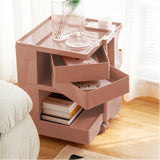NNEDSZ Bedside Table Side Tables Nightstand Organizer Replica Boby Trolley 3Tier Pink