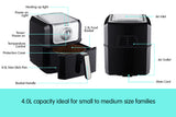 NNEDPE Pronti Air Fryer 4.0L HF-888 - Black