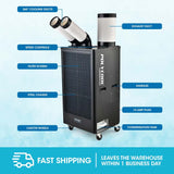 NNEMB 4.5kW Portable Industrial Spot Cooler-with Twin Cooling Ducts
