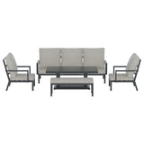 NNEDSZ Outdoor Sofa 7-Seater Lounge Set Garden Patio Aluminium Bench w/Cushions