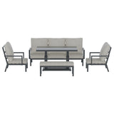 NNEDSZ Outdoor Sofa 7-Seater Lounge Set Garden Patio Aluminium Bench w/Cushions