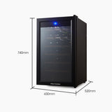 NNEMB 28 Bottle Wine Bar Fridge-Countertop-Mirrored Glass Door-Sliding Shelves-Black