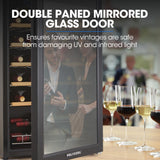 NNEMB 34 Bottle Wine Bar Fridge Glass Door Front Cooler Beer Chiller-Black