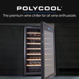 NNEMB 51 Bottle Wine Bar Fridge-Under Bench-Glass Door-Sliding Shelves-Black