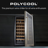 NNEMB 51 Bottle Wine Bar Fridge-Under Bench-Glass Door w/ Stainless Steel Frame-Sliding Shelves-Silver