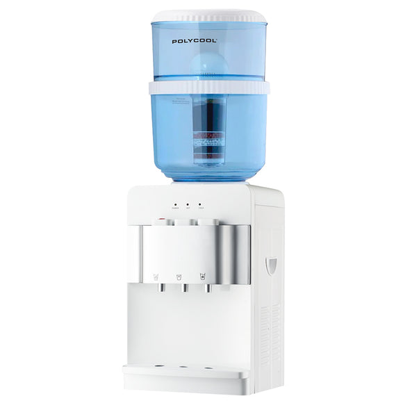 NNEMB 22L Benchtop Water Cooler Dispenser-Instant Hot & Cold-with 7 Stage Filter Purifier System-White